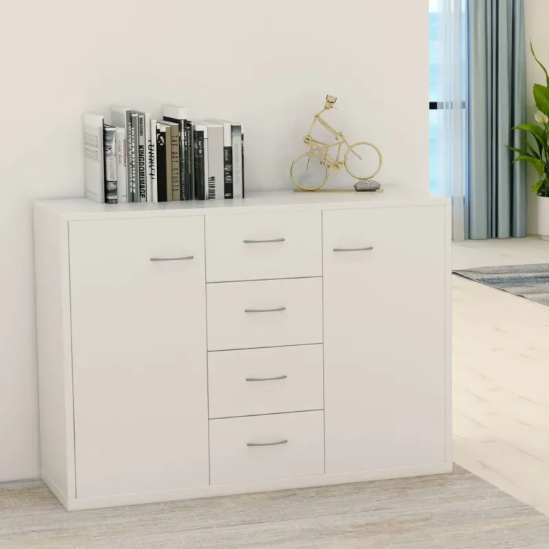 Popolare Credenza Bianca 88x30x65 cm in Legno Multistrato