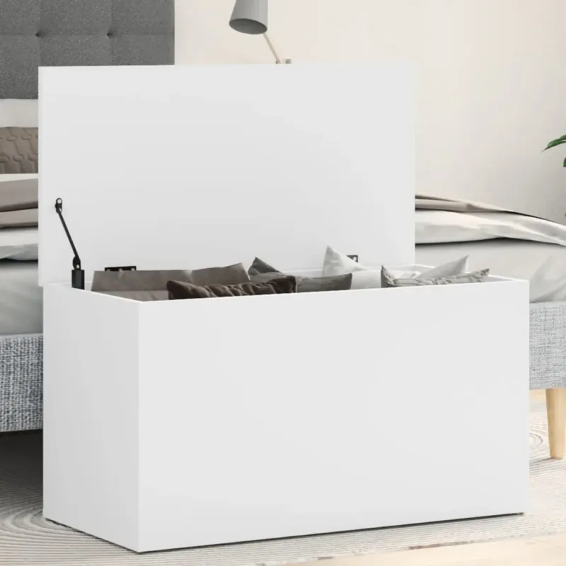 Cassapanca Bianca 84x42x46 cm in Legno Ingegnerizzato Must-Have