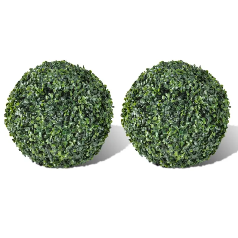 Offerta Sfere di Bosso 2 pezzi Arte Topiaria con Foglie 27 cm