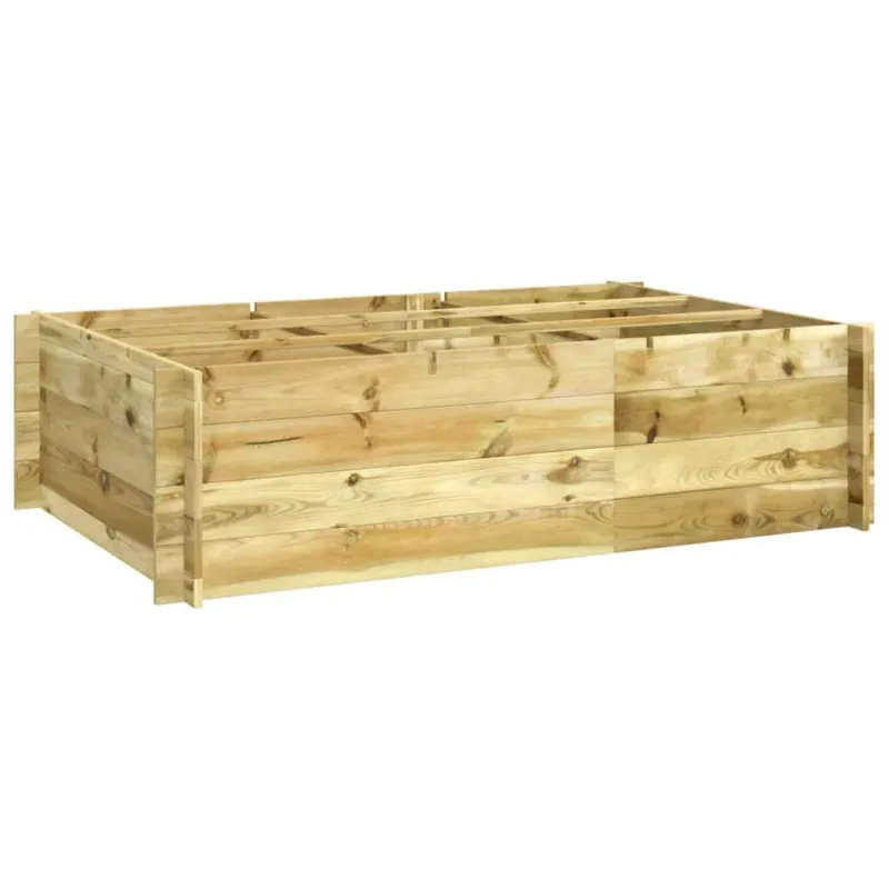 Letto Rialzato da Giardino 150x100x40 cm in Legno Impregnato Verde Robusto Offerta Limitata