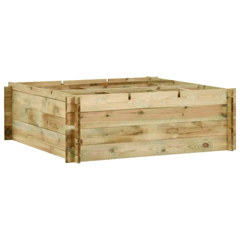 Compra Oggi Stesso Fioriera Giardino Letto Vegetale in Legno di Pino 120x120x40cm Verde