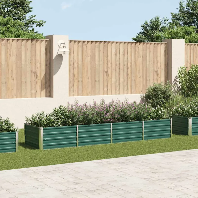 Subito Disponibile Letto Rialzato Giardino in Acciaio Zincato 320x80x45 cm Verde