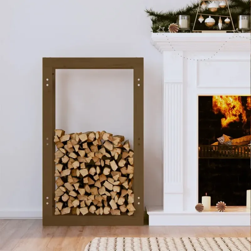 Portalegna Miele 60x25x100 cm in Legno Massello di Pino Must-Have