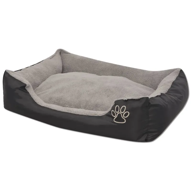 Cuccia per Cani con Cuscino Imbottito in PU Oxford Taglia L Colore Nero Super Prezzo