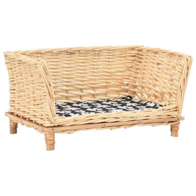Cesta Cuccia per Cani Lettino con Cuscino Relax 50x33x30 cm Salice Naturale Vendita Finale