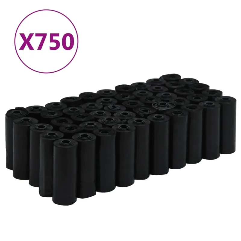 Sacchetti Deiezioni Escrementi Cani Kit da 750 pz Neri 30x20 cm in PE Resistente Offerta Del Giorno