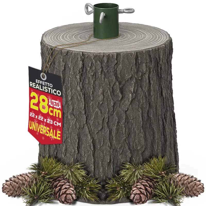 Più Venduto Base Supporto Albero di Natale Grigio Tronco Natalizio 28cm Realistico Universale
