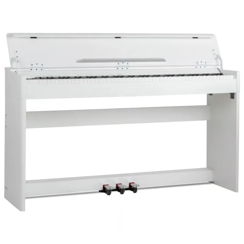 Tastiera Musicale Pianoforte Elettrico con 88 Tasti 3 Pedale e 80 Demo Bianco Professionale