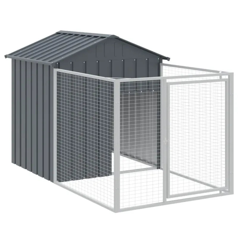 Prezzo Basso Cuccia Casetta Cani Gatti con Corsa Antracite 117x201x123 cm Acciaio Zincato