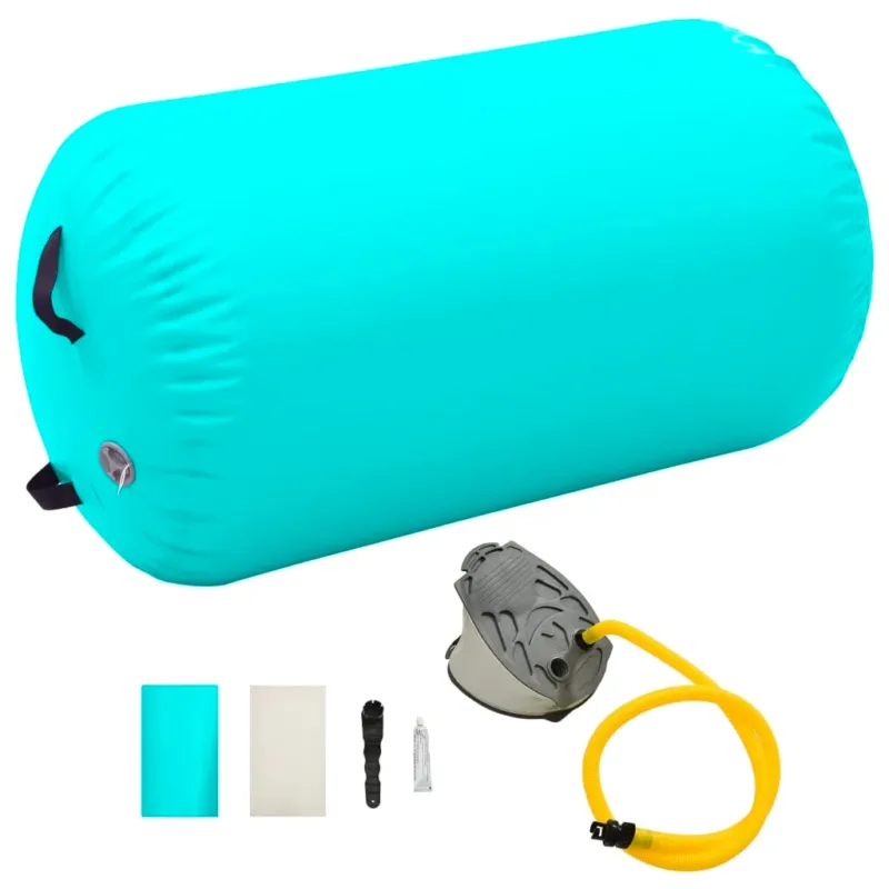 Compra Oggi Stesso Rullo da Ginnastica Gonfiabile con Pompa 100x60 cm in PVC Verde