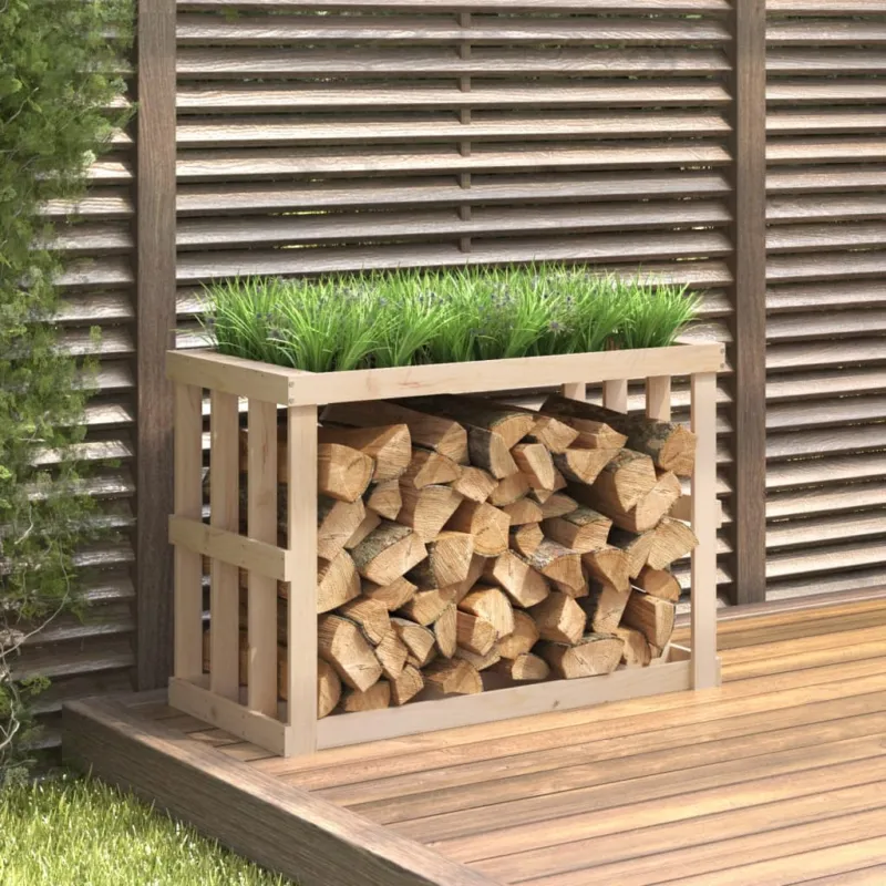 Acquista Ora Portaceppi da Esterno 108x52x74 cm Legno Massello di Pino