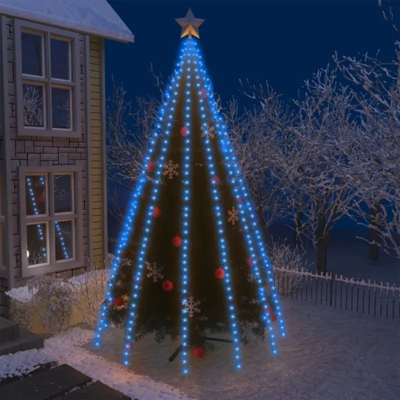 Offerta Mantello Natalizio Luci per Albero 500 LED Blu 500 cm Interno Esterno