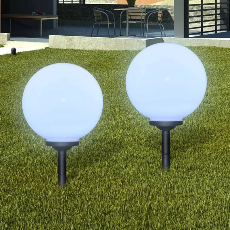 Luce Lampione Solare a LED da Giardino 2 pz 30 cm con Picchetto Spedizione Espresso