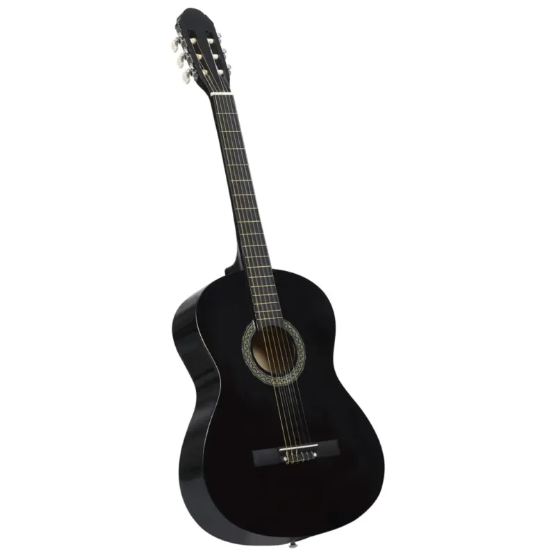 Offerta Lampo Chitarra Classica Acustica per Principianti Nera 4/4 39" in Legno di Tiglio
