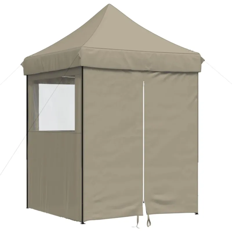 Promozione Esclusiva Tendone per Feste Pieghevole Pop-Up con 4 Pareti Tortora Acciaio Verniciato