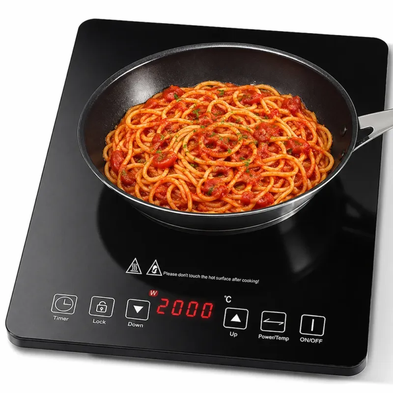 Piastra Fornello Elettrico a Induzione 1 Fuoco per Cucina Cottura Omogenea 2000W Vendita Finale