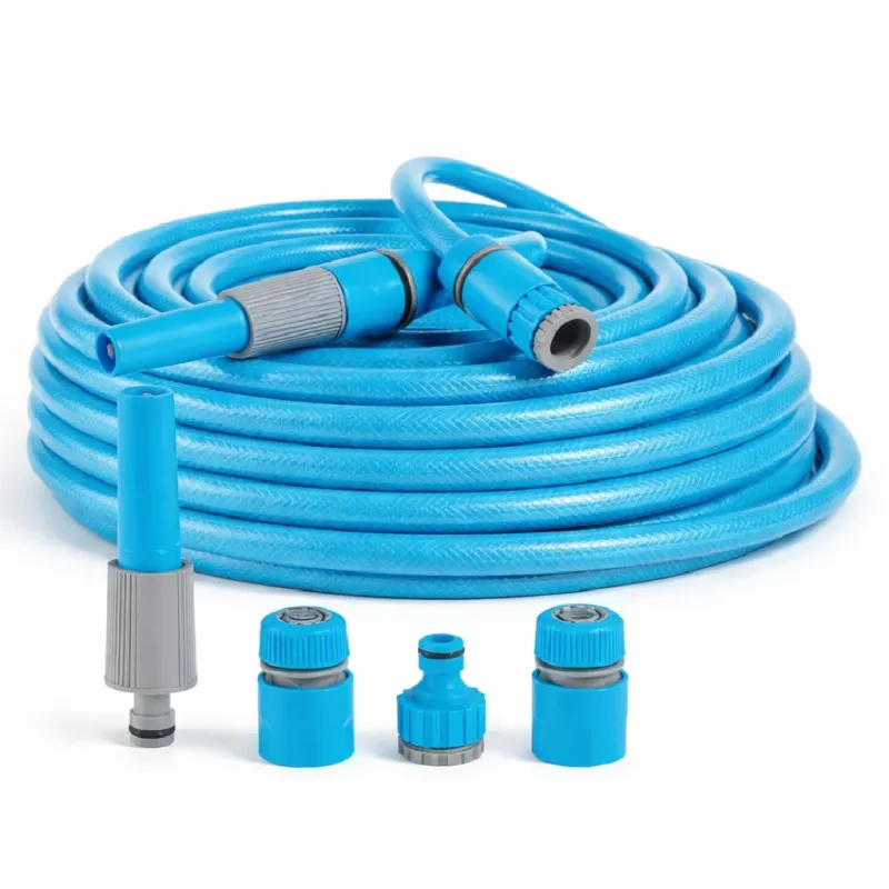 Tubo da Giardino Irrigazione 15MT Diametro 15mm 3 Strati Pvc con 4 Accessori Must-Have
