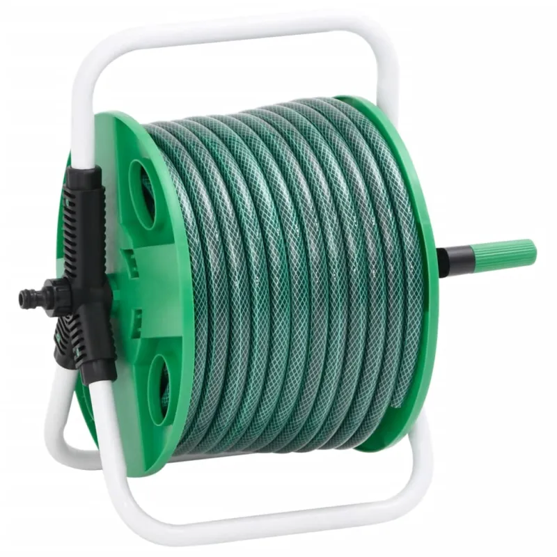 Avvolgitubo Autonomo Verde con Set Raccordi Tubo 0,75" 20 m PVC Economico