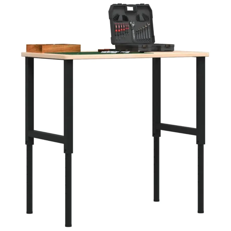 Sconto Banco da Lavoro 100x60 cm in Rovere Massello Regolabile in Altezza con Metallo