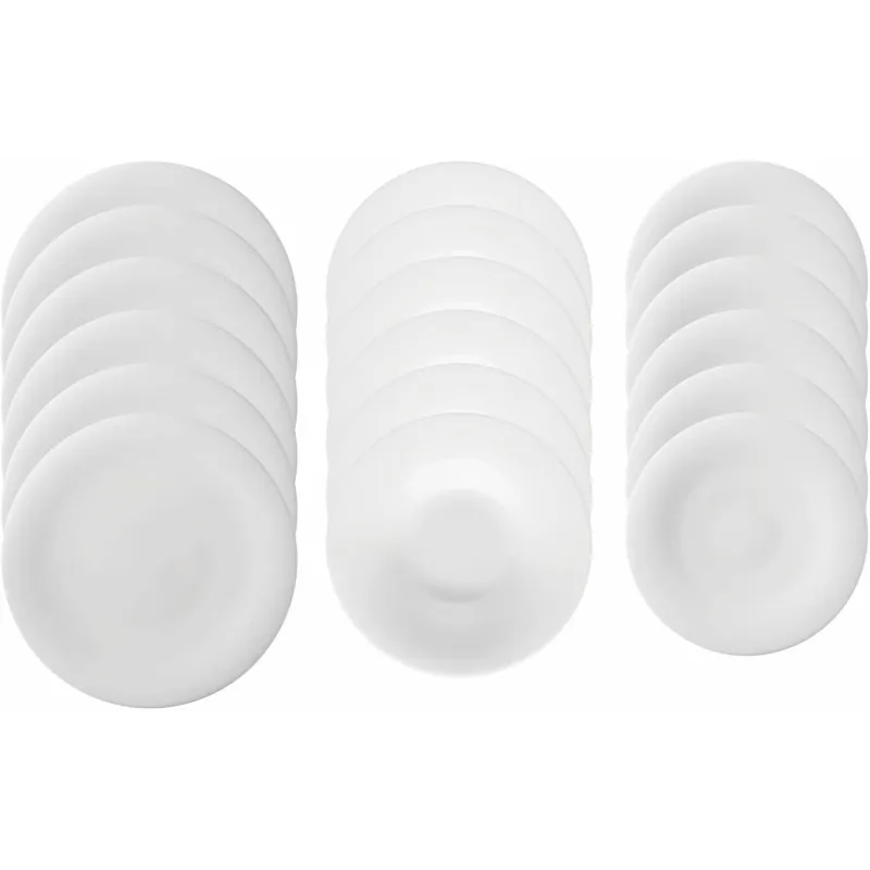 Arthur Krupp Neve Bone China Servizio 18 Piatti 6 Piani 6 fondi 6 frutta Di Tendenza