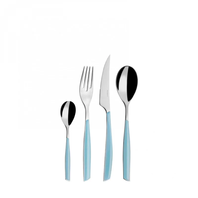 Bugatti Glamour Servizio Posate Colorate 24 Pz Azzurro Ultime Pezzi