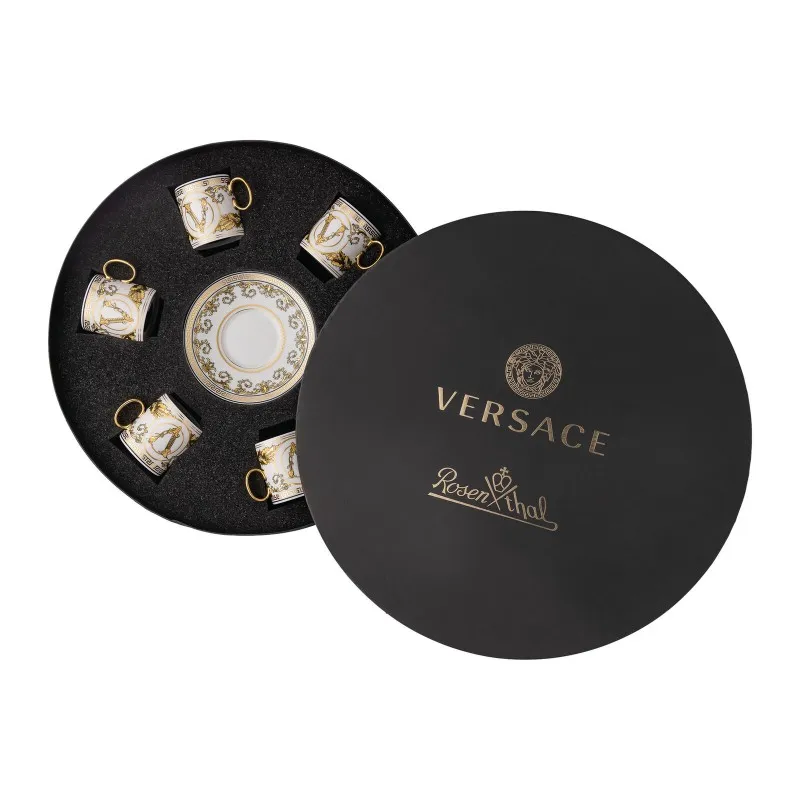 Versace Virtus Gala White Set 6 Tazze Espresso con Piattini Occasione