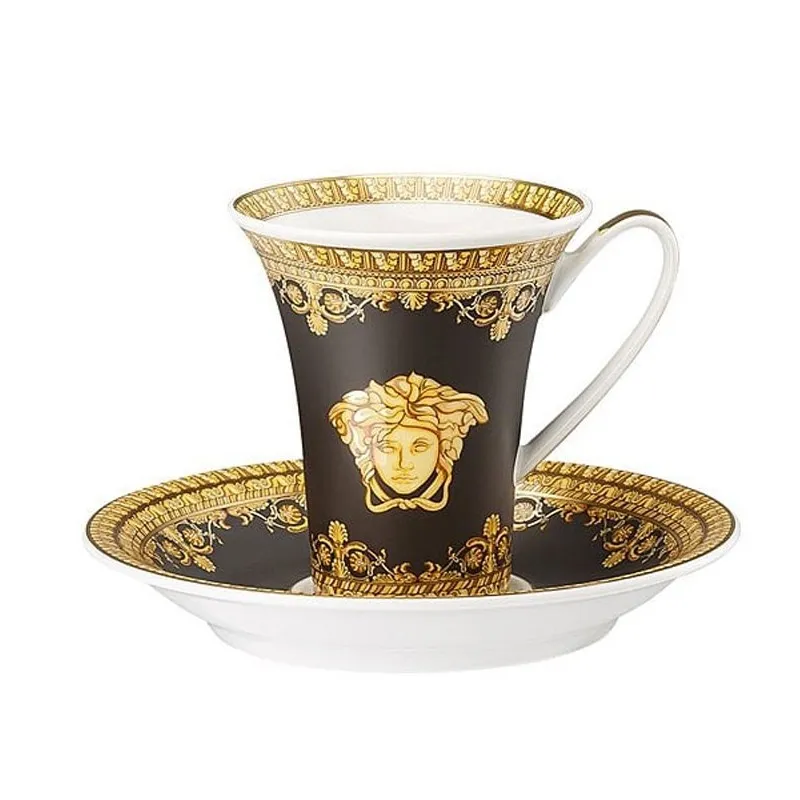 Promo Stagionale Versace I Love Baroque Nero Tazza Espresso con Piattino