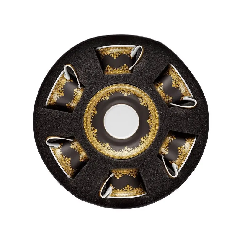 Versace I Love Baroque Nero Set 6 Tazze Tè con Piattino Subito Disponibile