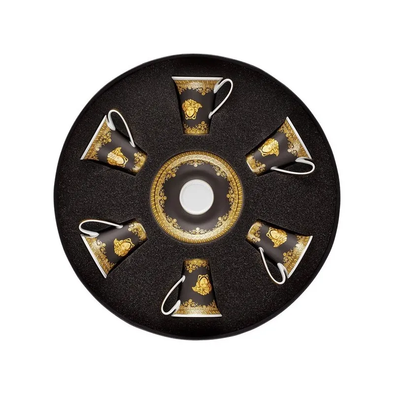 Versace I Love Baroque Nero Set 6 Tazze Espresso con Piattino Sconto