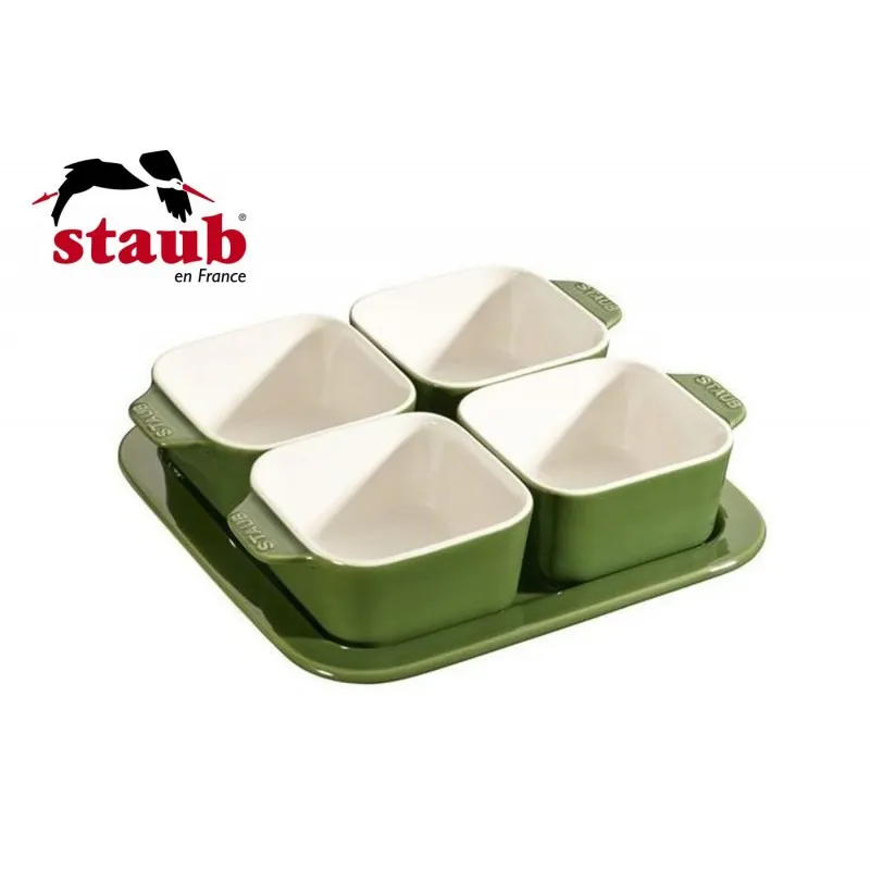 Subito Disponibile Staub Set Aperitivo 5 Pz 19 x 19 cm Ceramica Verde 40511-120-0