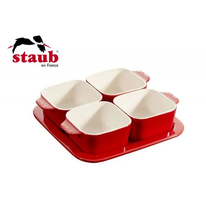 Super Prezzo Staub Set Aperitivo 5 Pz 19 x 19 cm Ceramica Rosso 40511-119-0