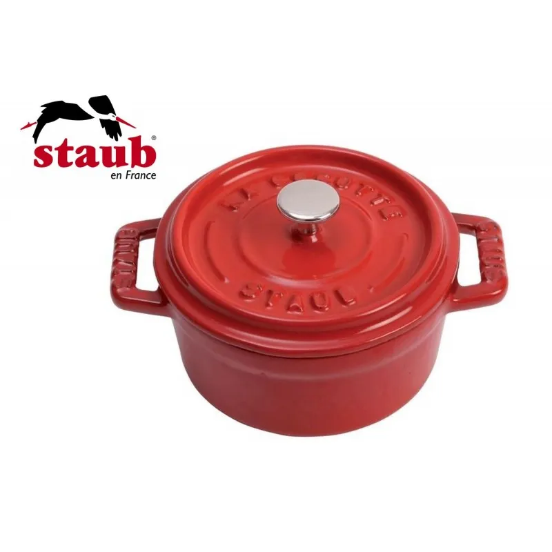 Nuovo Arrivo Staub Mini Cocotte Tonda Ceramica 10 cm Rosso Ciliegia 40510-785-0