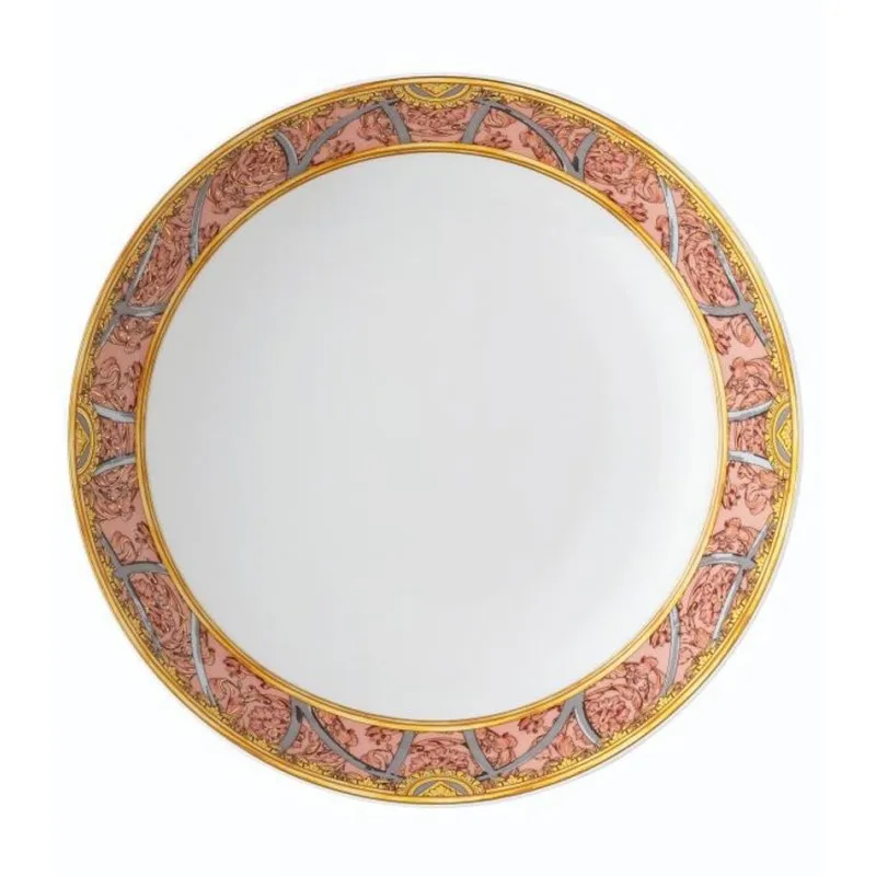 Versace Piatto Fondo 22 cm La Scala del Palazzo - Rosa Offerta Del Giorno