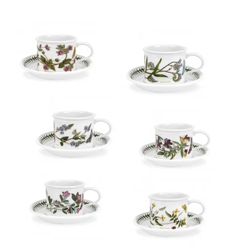 Portmeirion Botanic Garden Set 6 Tazze Caffè Cilindriche c/piattino Solo Oggi