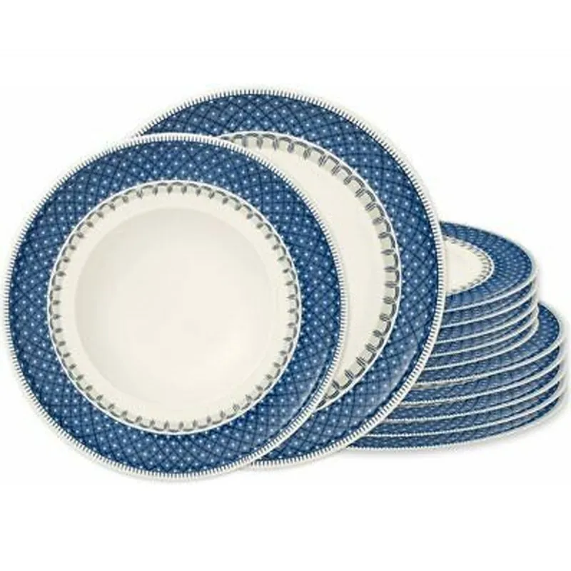 Villeroy & Boch Casale Blu Servizio Tavola 12 Pz (6 Piani-6 Fondi) Prezzo Scontato