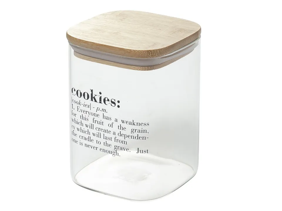 Reso Gratuito Victionary cookies barattolo in vetro con coperchio in bamboo 1l