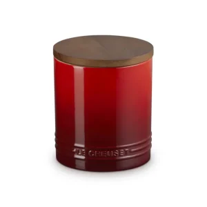 Evolution, barattolo in gres vetrificato con coperchio in legno 1,1 lt - ciliegia Offerta Limitata
