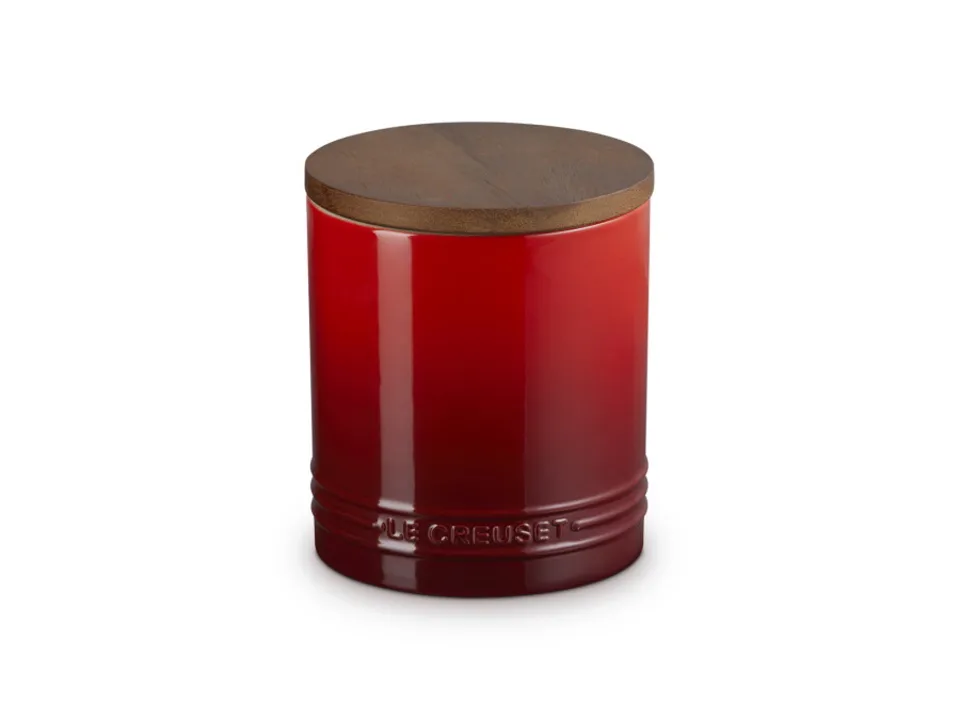 Evolution, barattolo in gres vetrificato con coperchio in legno 1,1 lt - ciliegia Offerta Limitata
