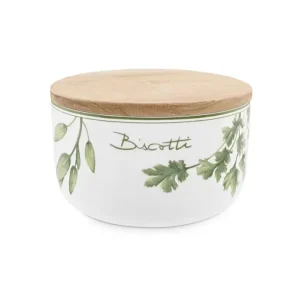 Spedizione Espresso Coltivia, biscottiera con coperchio in legno