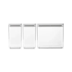 Tasty+, set 3 barattoli impilabili, light grey Compra Adesso