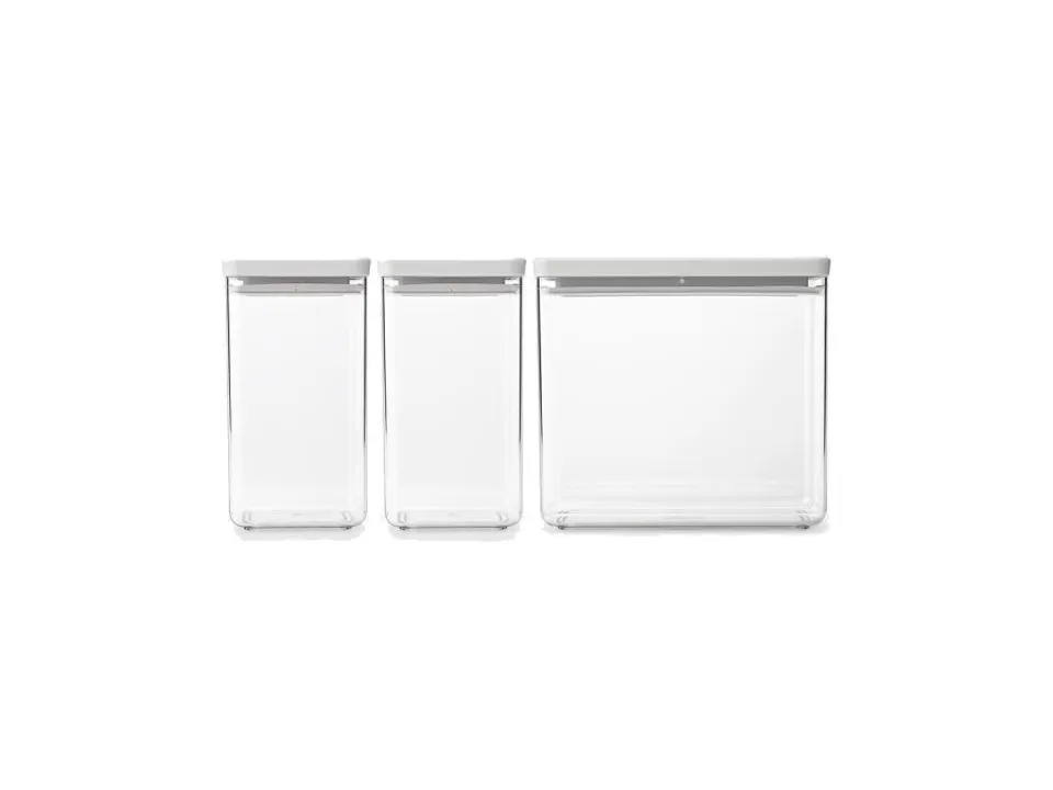 Tasty+, set 3 barattoli impilabili, light grey Compra Adesso