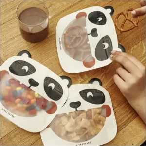 Esclusivo Set 3 sacchetti con cerniera panda