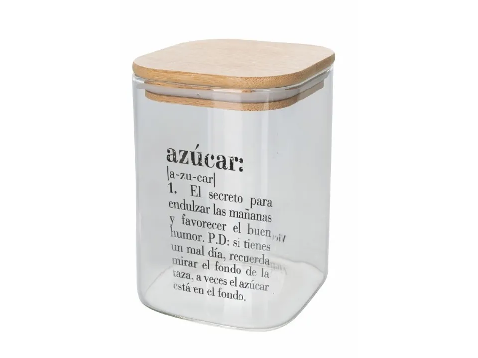 Victionary, barattolo zucchero 1 l in vetro coperchio in bamboo Non Perdere