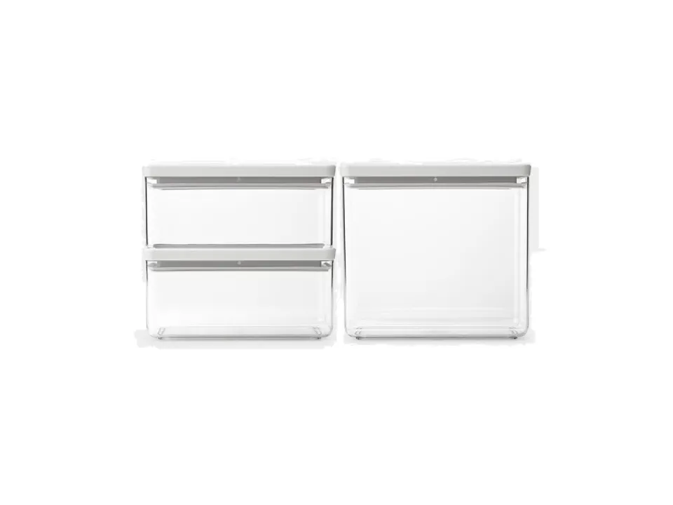Tasty+, set 3 barattoli impilabili, light grey Quantità Limitata