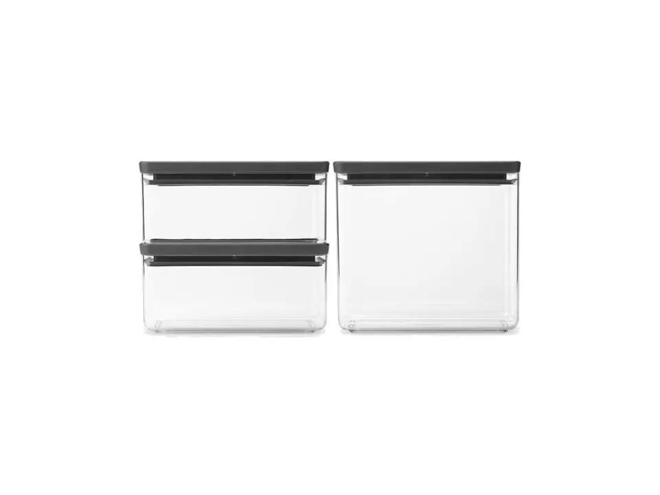 Must-Have Tasty+, set 3 barattoli impilabili, dark grey