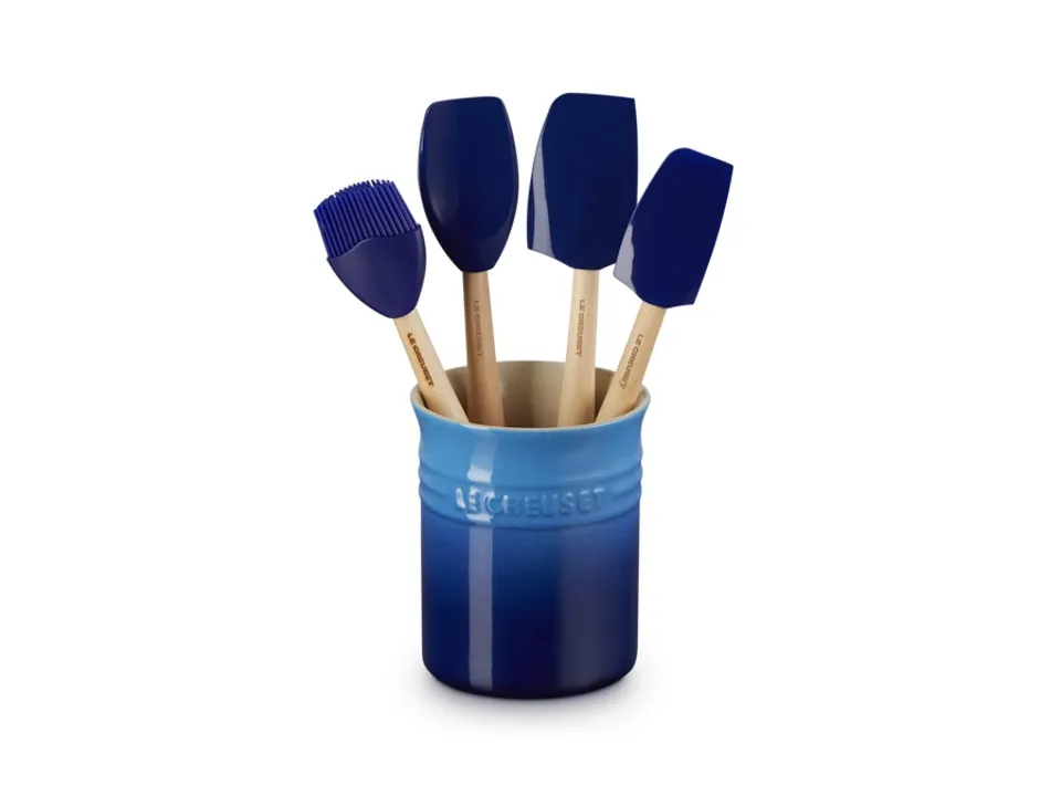 Prezzo Scontato Craft, set contenitore spatole + 4 spatole - azure blu