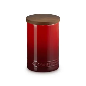 Evolution, barattolo in gres vetrificato con coperchio in legno 0,77 lt - ciliegia Must-Have