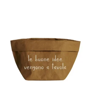 Le buone idee vengono a tavola, contenitore in cellulosa 15x15 avana Non Perdere
