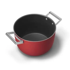 Casseruola antiaderente 2 manici con coperchio ø 26 cm, rosso Esclusivo
