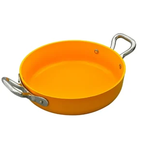 Occasione Imperdibile Tegame 2 manici, antiaderente interno/esterno, alluminio 3 mm, ø 14 cm - giallo